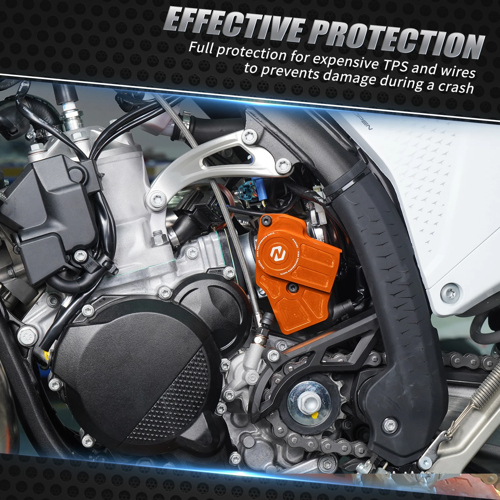 (EU-Lager) Für KTM EXC 300 250 XCW XC SX 125 250 300 Für Husqvarna TE 300 TE 250 TPS Drosselklappenschutz Linke Leistungsventilabdeckung – Detail 7