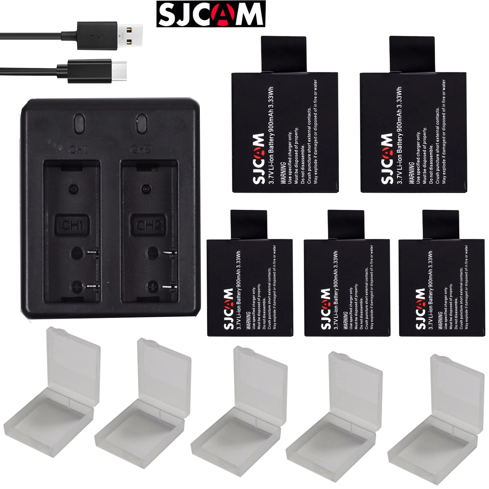 Oryginalna bateria SJ4000 PG900 PG1050 z ładowarka z podwójnym portem USB do SJCAM SJ5000 SJ6000 sj7000 SJ8000 M10 EKEN 4K H9 H8 H9 GIT-LB101