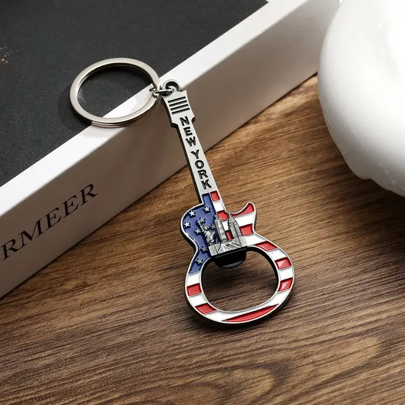 keychain american Flag Independence Day Alloy Keychain Red White Blue Flag Color USA Flag Keychain