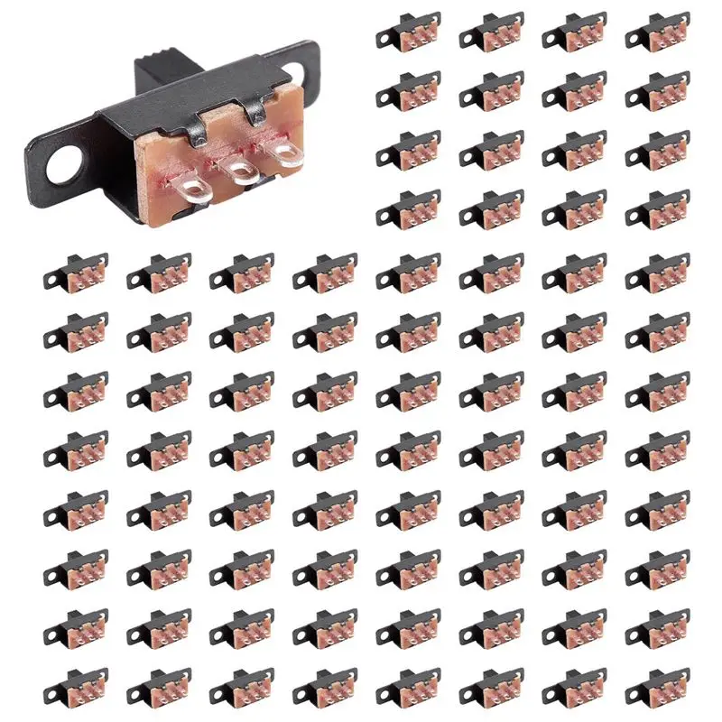 

A53Q-400 Pcs On/On 2 Position 1P2T SPDT Mini Panel Slide Switch Solder Lug SS12F1-G3