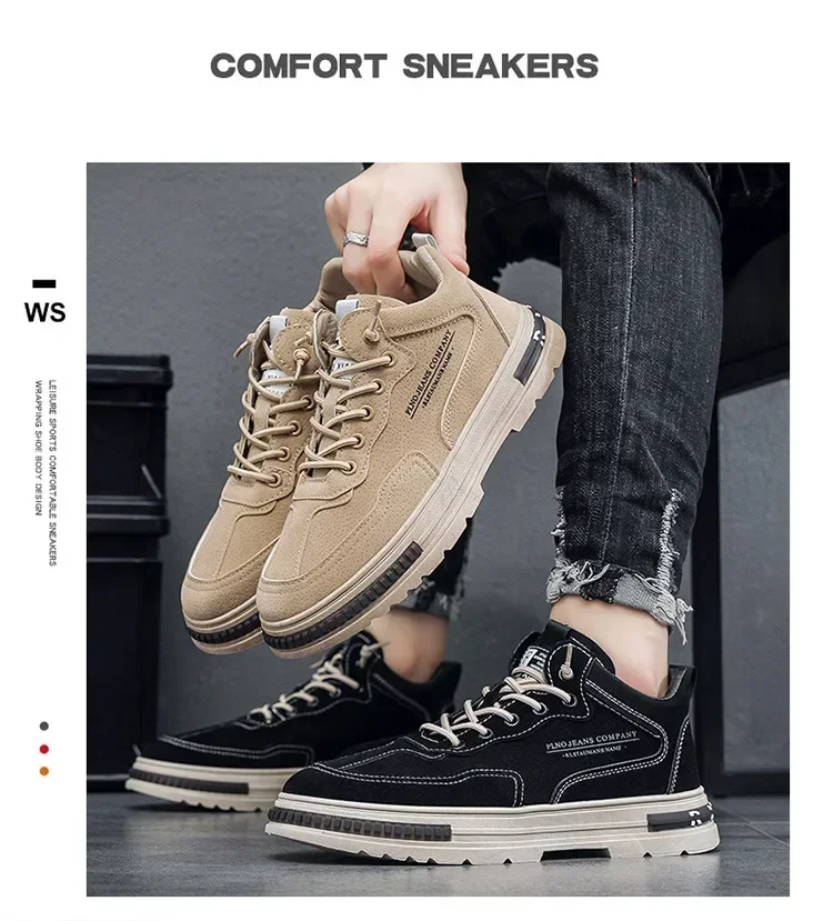 2024 Spring Upgraded New Men's Breathable Work Shoes Trend Versatile Anti slip Sports Casual Board Shoes Work Shoes