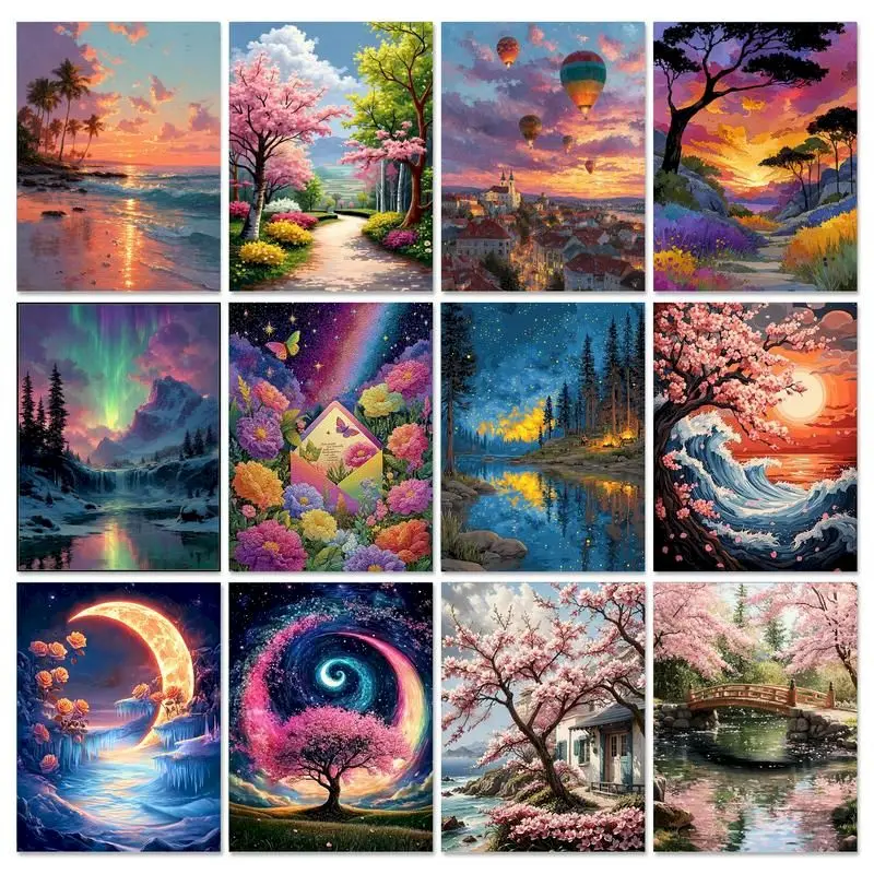 

CHENISTORY Diy Paint By Numbers For Adults Scenery Picture On Numbers Landscape Coloring By Numbers Arts Crafts Home Wall Decor