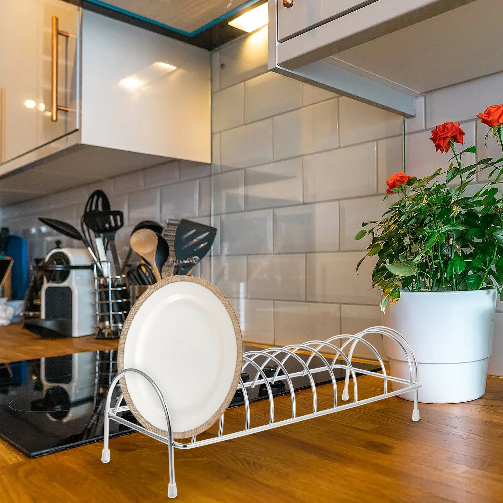 

Dish Drying Rack Stainless Steel Reliable Plate Storage Rack Kitchen Counter Tableware Drainer Dish Drainer Kitchen Supply