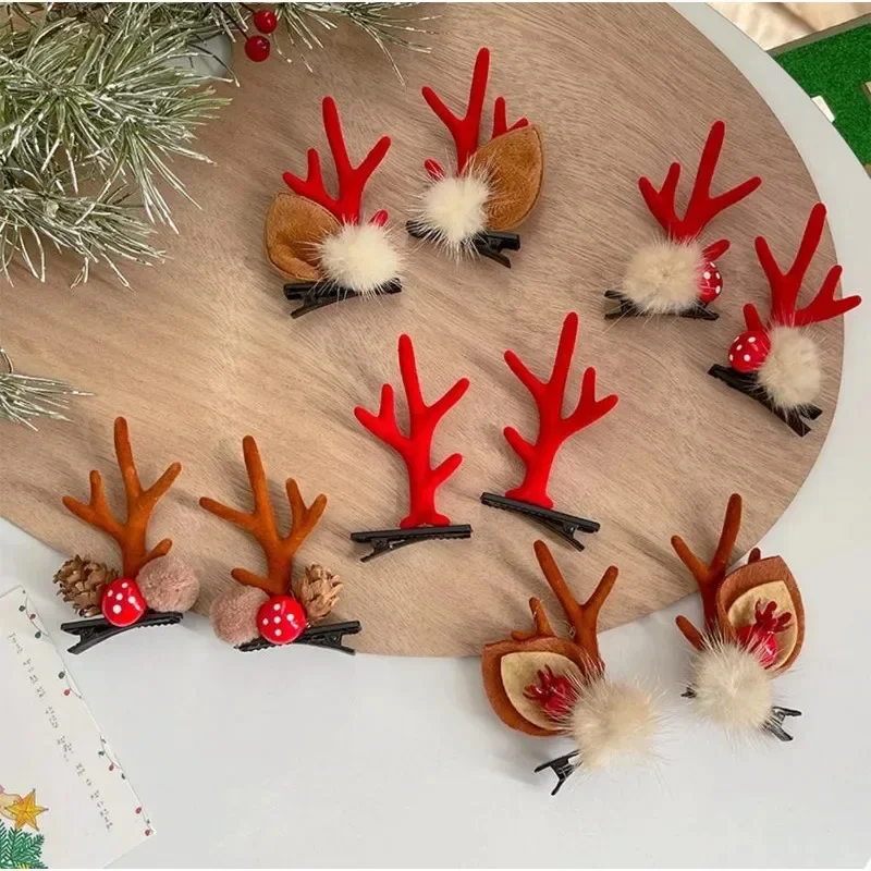 2 قطعة/المجموعة لطيف عيد الميلاد قرون الطفل دبابيس الشعر الاطفال الفتيات مقاطع الشعر إكسسوارات الشعر طفلة طفل دبوس الشعر الرضع عقال #3