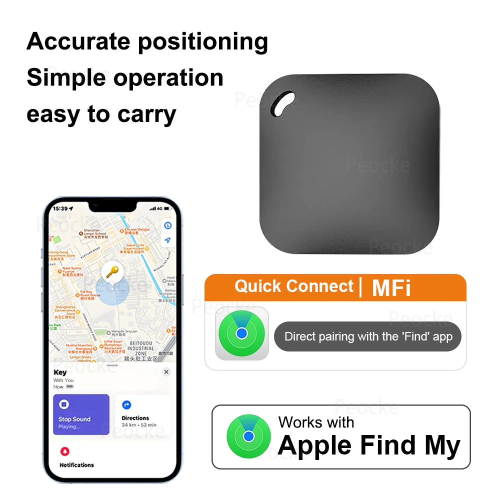 Bluetoot Tracker With Apple Find My GPS Locator Smart Anti Lost Alarm Tag Wireless Finder Dog Pets Child Bag Wallet Key