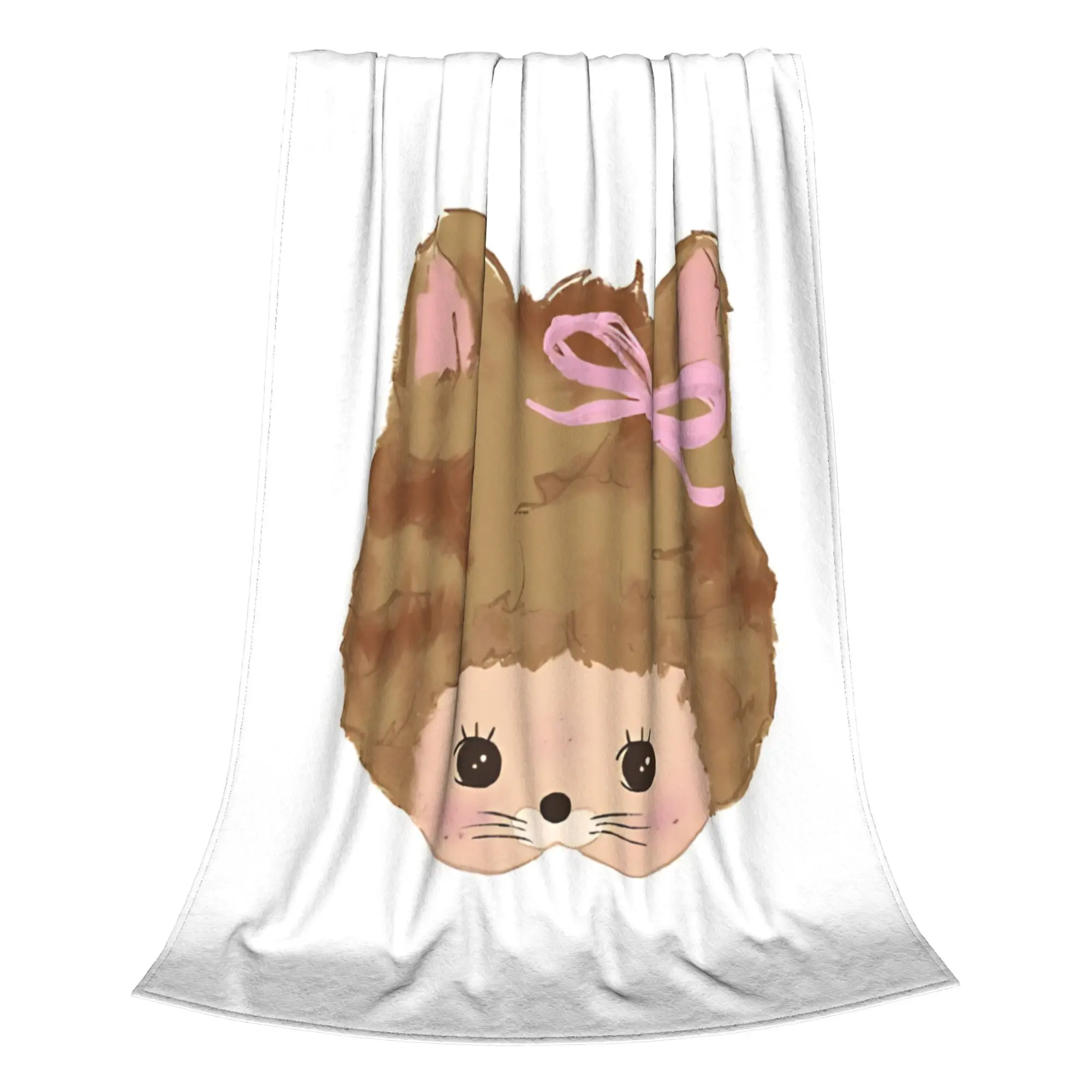 1PC Home Cute Room Decor Pastel Monkey Blanket Throw Blanket M-Monchhichi Novelty Warm Blanket All Season