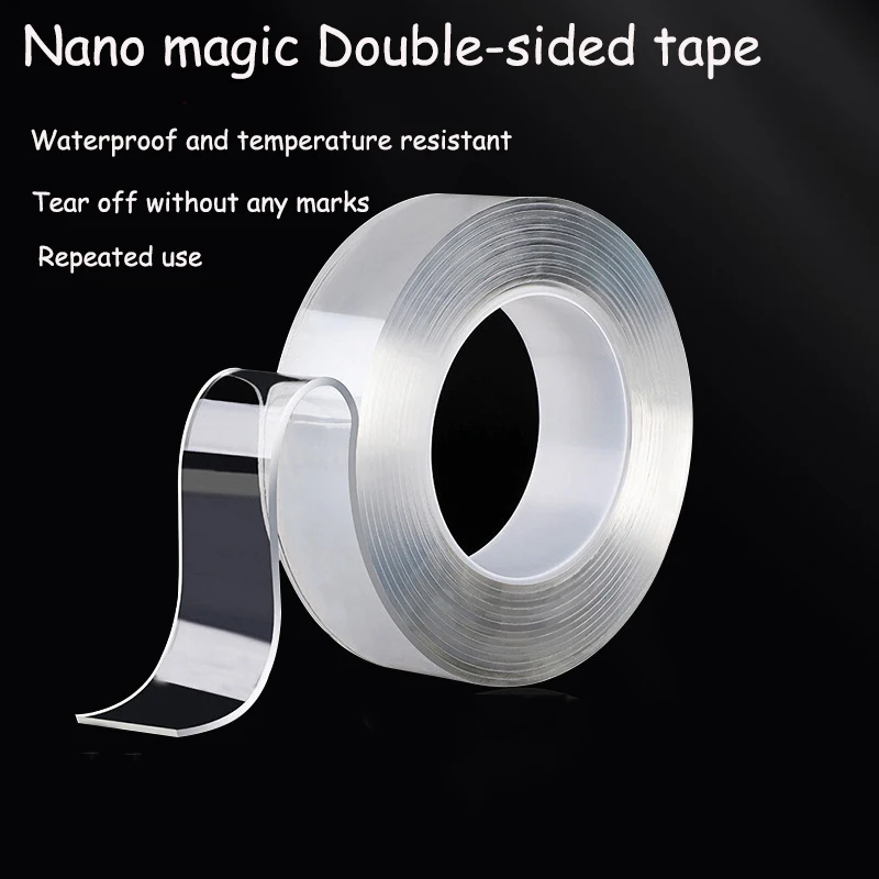 1/3/5M Nano Tape Double Sided Tape Transparent Reusable Waterproof Adhesive Tapes Cleanable Kitchen Bathroom Supplies Tapes