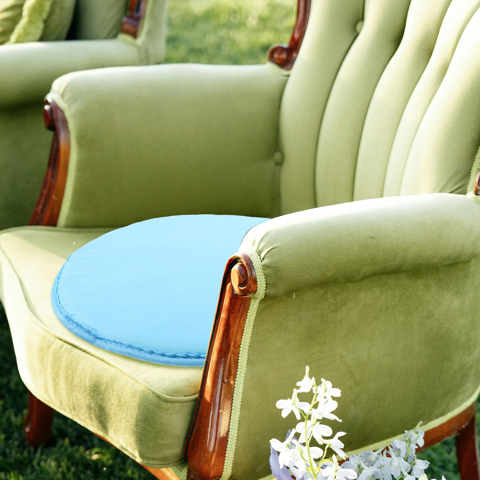 

2Pcs Soft Round Sponge Chair Cushion with Ties Thick Padded Seat Pad for Long Sitting Relief Ideal for Home Office Garden Round