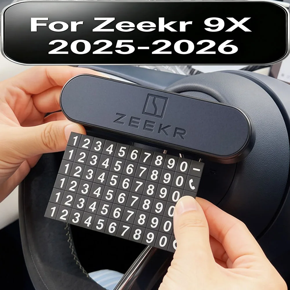 Fit For Zeekr 9X 2025-2026 Car emporary Parking Number Plate Car Moving Phone Card Holder Auto Interior Modification Accessories