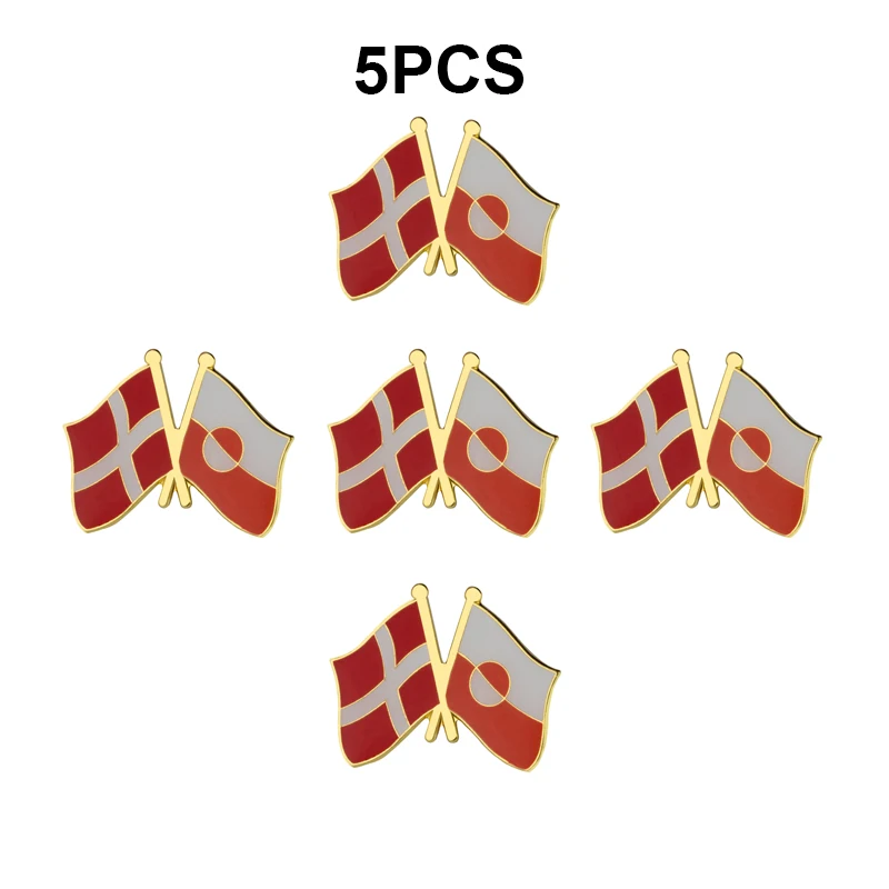 1-100pcs Denmark & Greenland Lapel Pin Flag badge Brooch Pins Badges