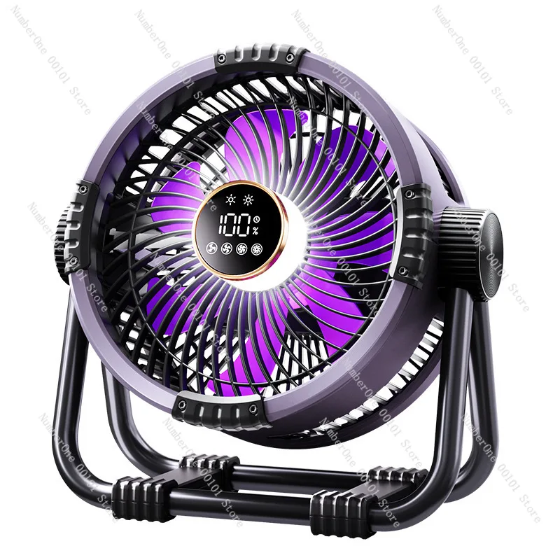 

2025 New Camping Fan Super Long Battery Life Multi-Functional with Night Light/Rechargeable Dual-Use Smart Household Fan