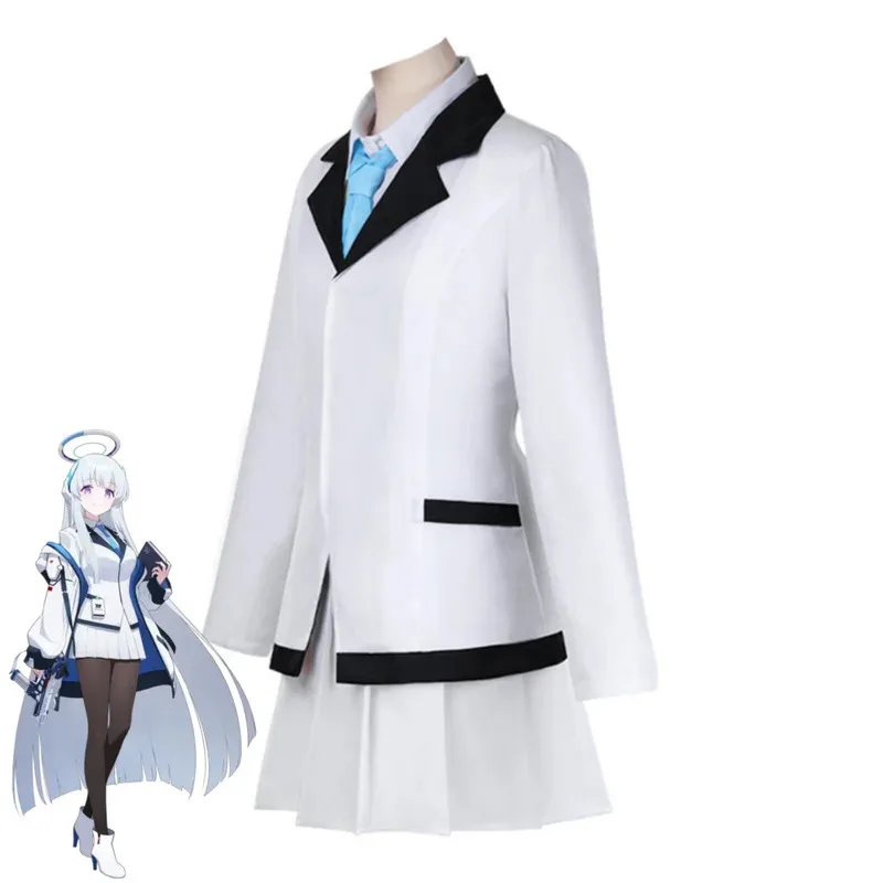 Игра Синий Архив Анимация Ушио Ноа Косплей Костюм Японская Школьная Форма Юбка Пальто Парик Женский Сексуальный Карнавальный Костюм; 2'a, 6