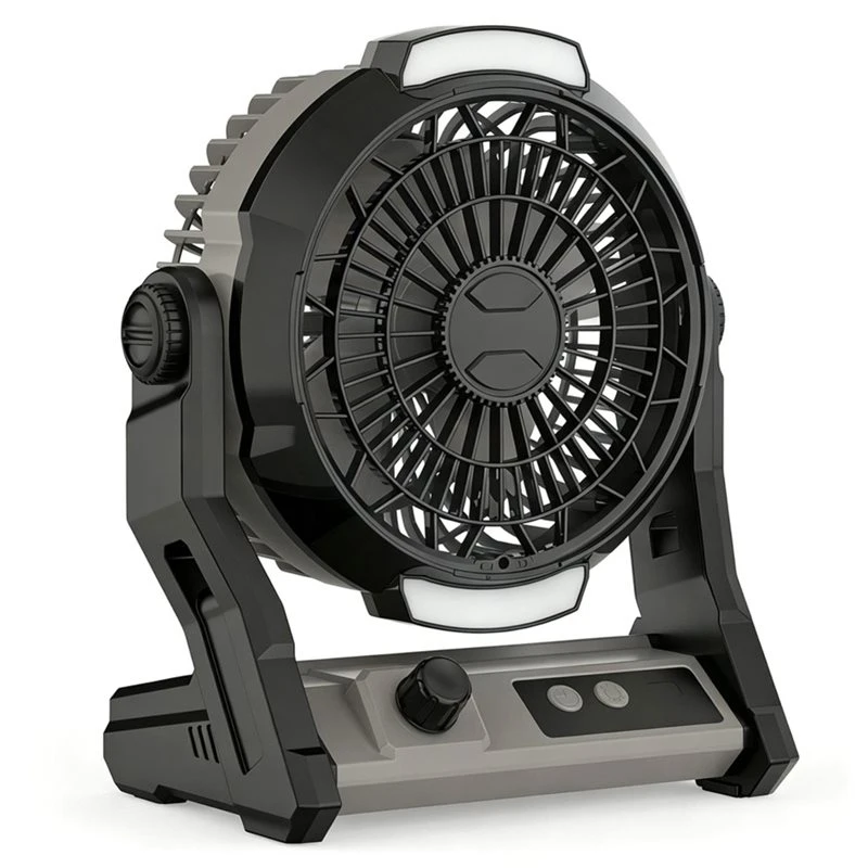 AC39-Camping Fan Rechargeable, 10000Mah Battery, 100-Speed Adjustable, 3-In-One Desk & Hanging Fan, Timer & Night Light
