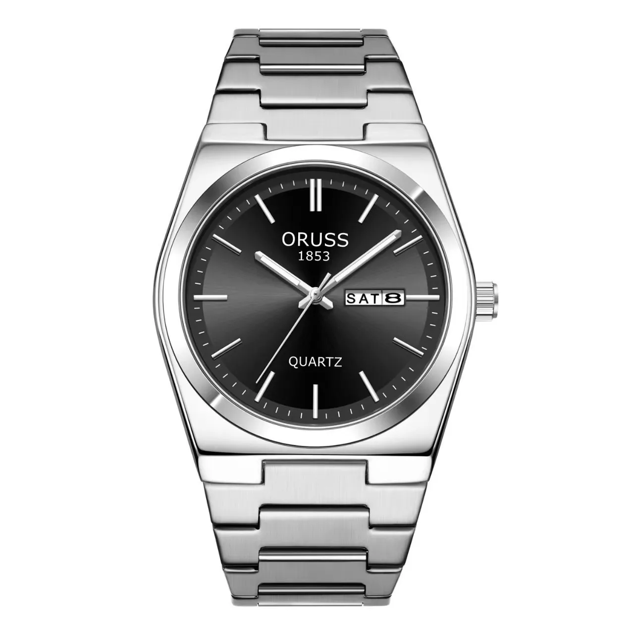 New Casual Quartz Clock Male Full Steel Time Week Date Sports Watch Mens Waterproof Business Wristwatches Man reloj hombre