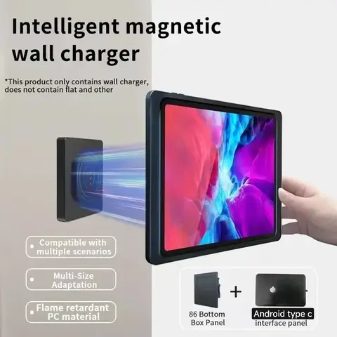 Väggmonterad snabbladdare surfplatta magnetisk padhållare stöd för iPad strömförsörjning stativ snabbladdningsmagnet surfplatta 10 best sales iPad väggfäste med strömförsörjning - №6
