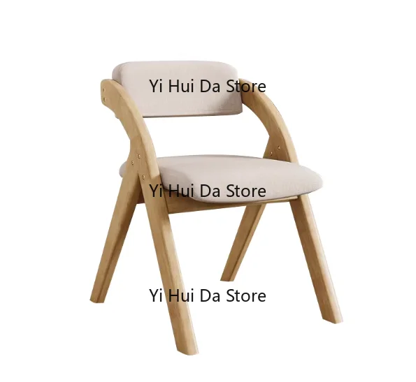 Folding Chair, Wooden Backrest Chair, Solid Wood Dining Chair, Multi-functional Stool, Foldable Chair for Home and Office