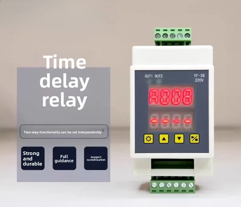 Two-way Delay Time Relay Module Trigger Timing Cycle Switch Pulse Generator Rail Type 5V 12V 240V
