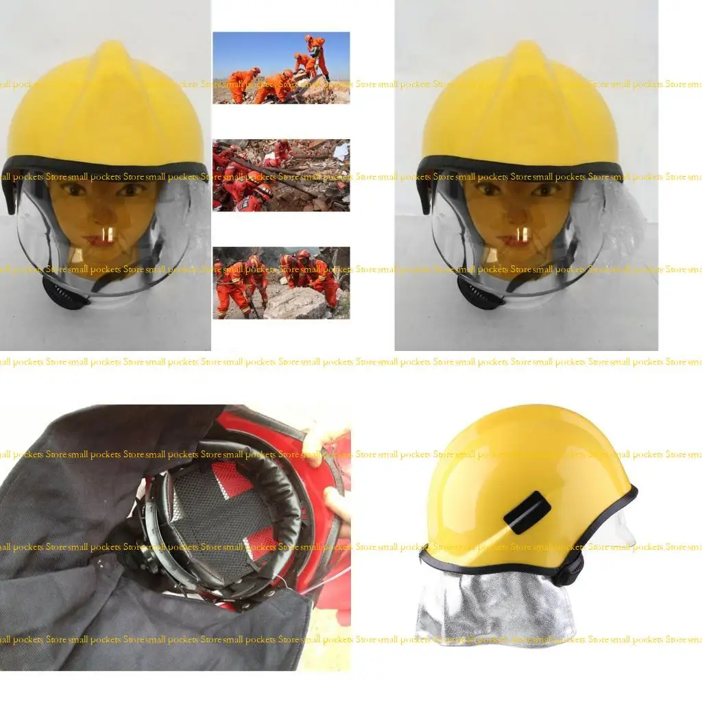 

R1WD Firefighter Helmet Safety Impact with Shawl Adjust Strap Heat Corrosion Resistant for Fire Disasters