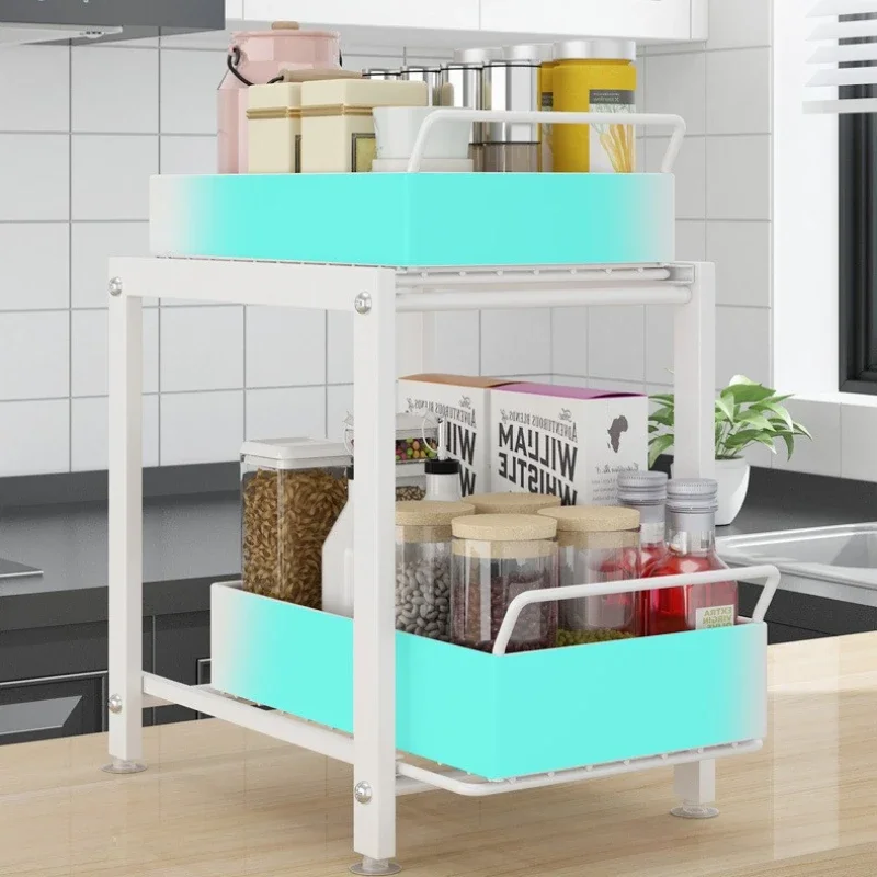 Sliding Drawer Under Sink Organizer Kitchen 2 Layer Multipurpose Rack  Cabinet Storage Rack for Bathroom  Kitchen