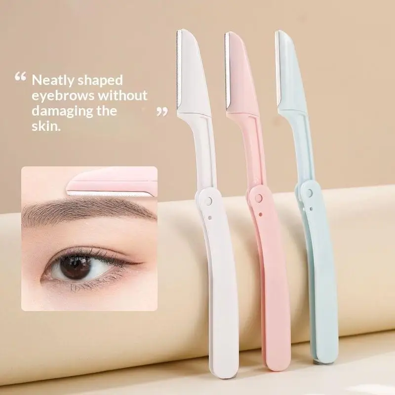 New 3PcS Safe Folding Ladies Face Shaver Eyebrow Trimmer Blade Anti-Scratch Razor Makeup Tools Eyebrow Trimmer Face Razor