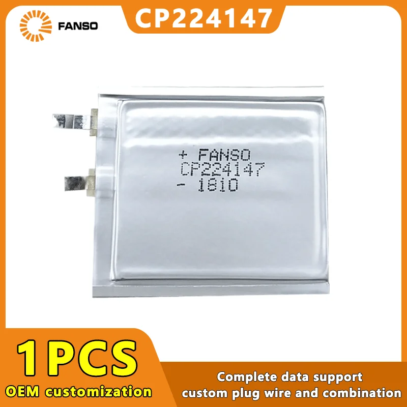 FANSO CP224147-Lithium Manganese Battery for Smart Access Card, Electronic LABEL Sensor, Non-Rechargeable Battery, 3V, 800mAh