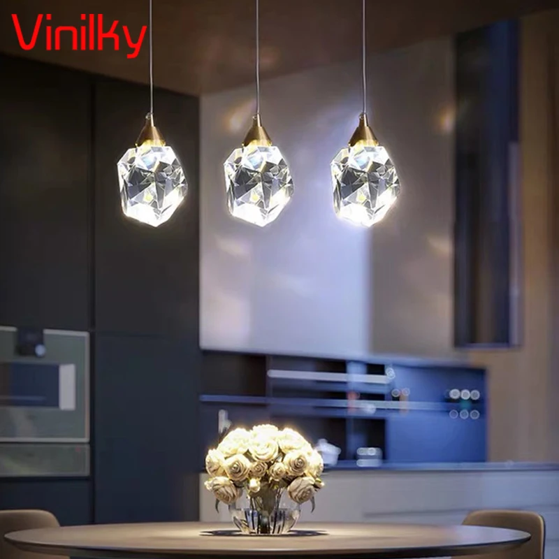 

Luxury Crystal Pendant Lights Restaurant Ceiling Chandelier Home Decoration Art Lighting Fixtures Diamond Led Living Room Lamps