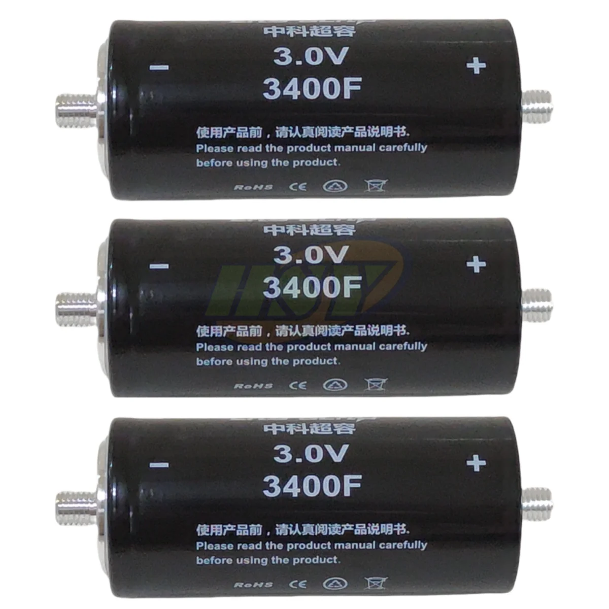 3PCS 3V 3400F Ultra/Super Farad Capacitor New M12 Stud Lead out Caraudio Energy Storage Freely Assembled High CCA 3400F 3.0V