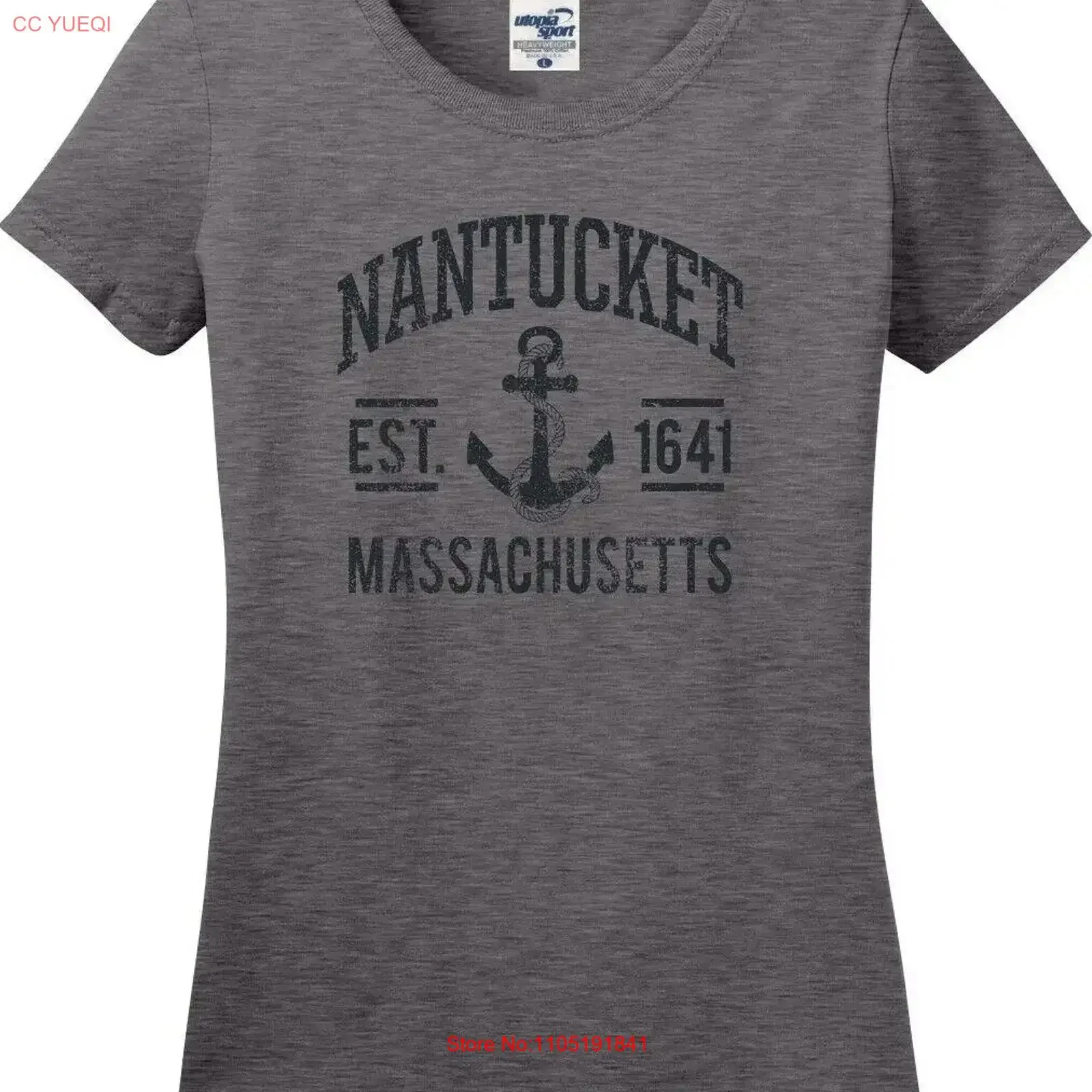 Nantucket Massachusetts Est 1641 Anchor Missy Fit Ladies T Shirt S 3X vintage Washed fashion designer clothes Comfortable