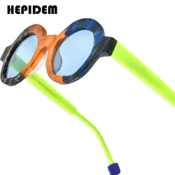 HEPIDEM Acetate Polarized Sunglasses Women Trendy Luxury Famous Brand Designer Big Size Round High-end Sun Glasses gm y2k 9355