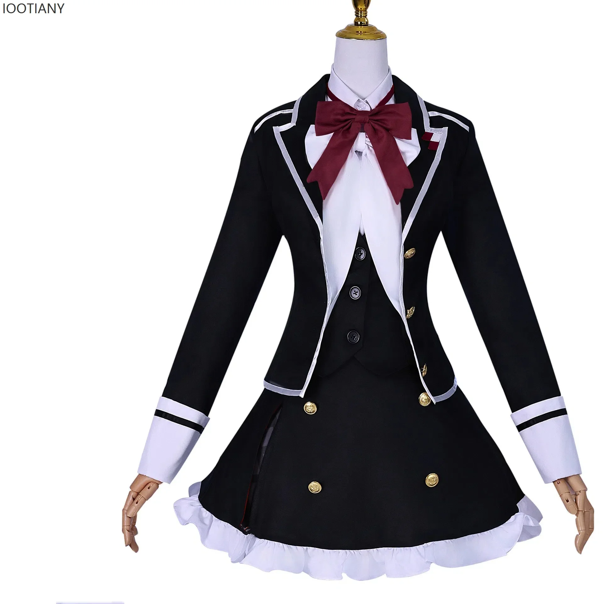 

CosplayKomori Yui Cosplay Costume Diabolik Lovers School Uniform Sweet Cute Dress Socks Hair Accessories Halloween Party Girl Co