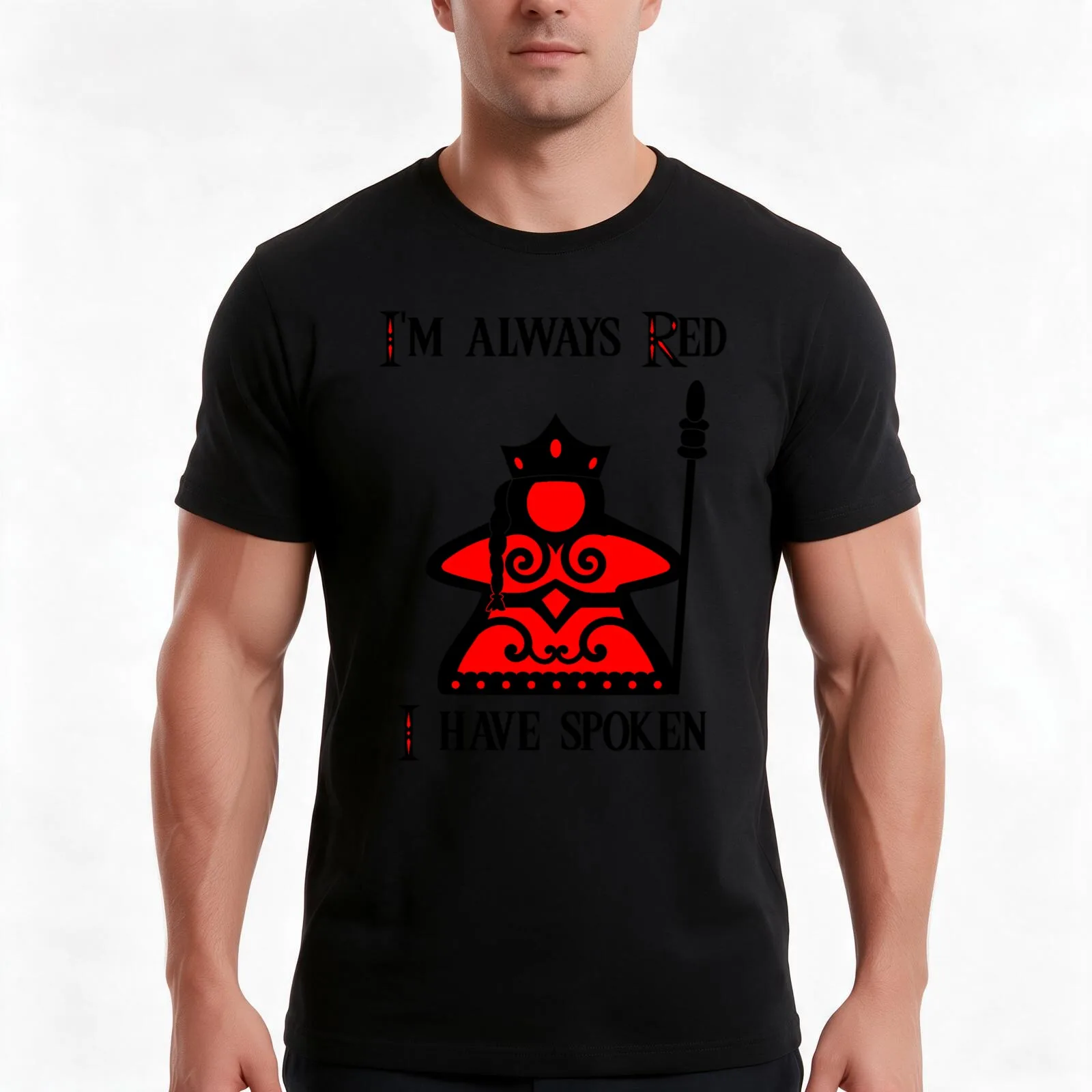 I'm Always Red Meeple Queen T-Shirt Summer Casual Cotton Tee Oversized Streetwear Tops Vintage Graphic Print 100% Cotton