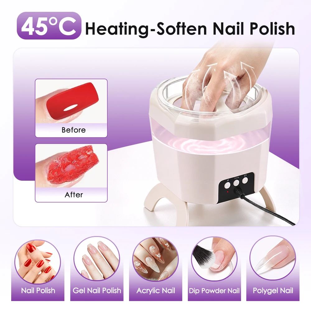 Hot deal: Electric Gel Nail Remover Machine 2-in-1 UV Lamp Nail Dryer with Fan 45℃ Heated Soak Off Bowl Foldable Manicure Pedicure Tool