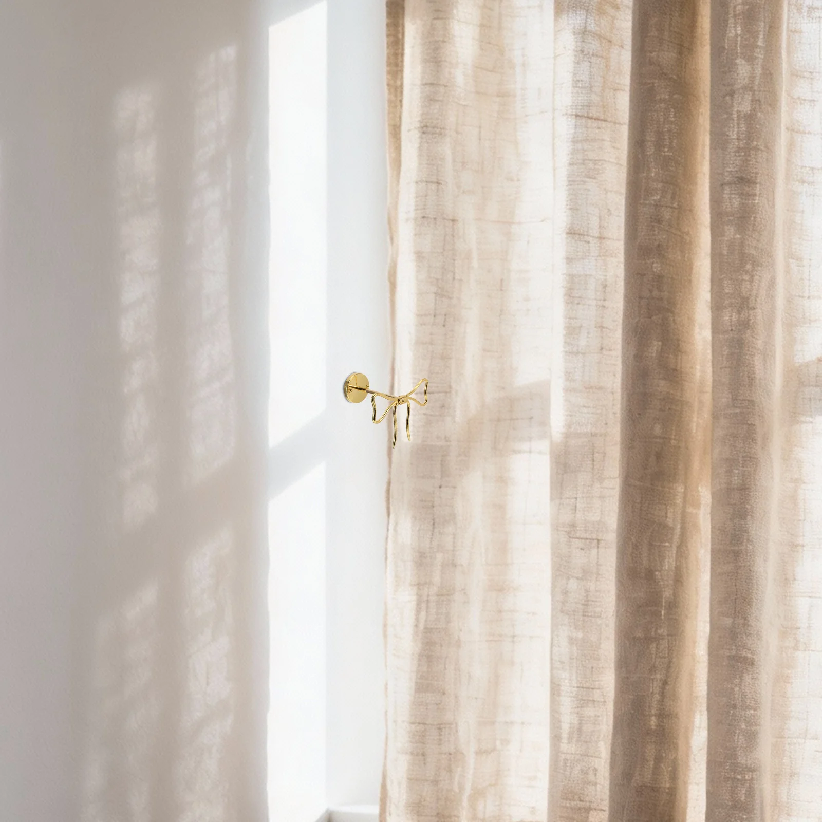 

2Pcs Metal Curtain Hooks Rustic Bow Hangers Wall Mounted Curtain Holdbacks Strong Loadbearing Drapery Hooks for Bedroom Window