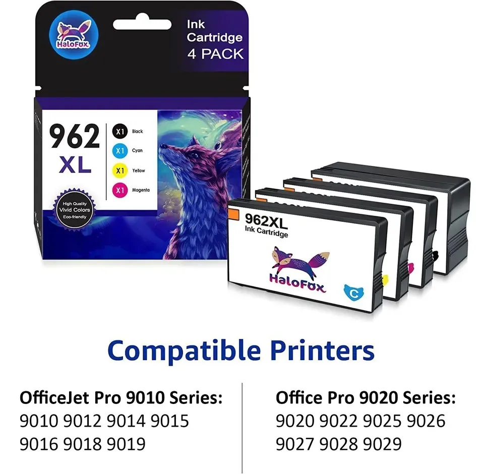 Cartuchos de tinta 4PK 962XL 962 para HP OfficeJet Pro, 9015, 9016, 9018, 9020, 9025, 9028