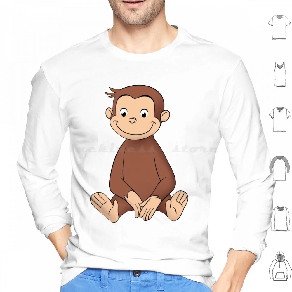 Curious George Hoodie cotton Long Sleeve Curious George Curious George Monkey Ape Funny Cute Pbs Kids Pbs Kids