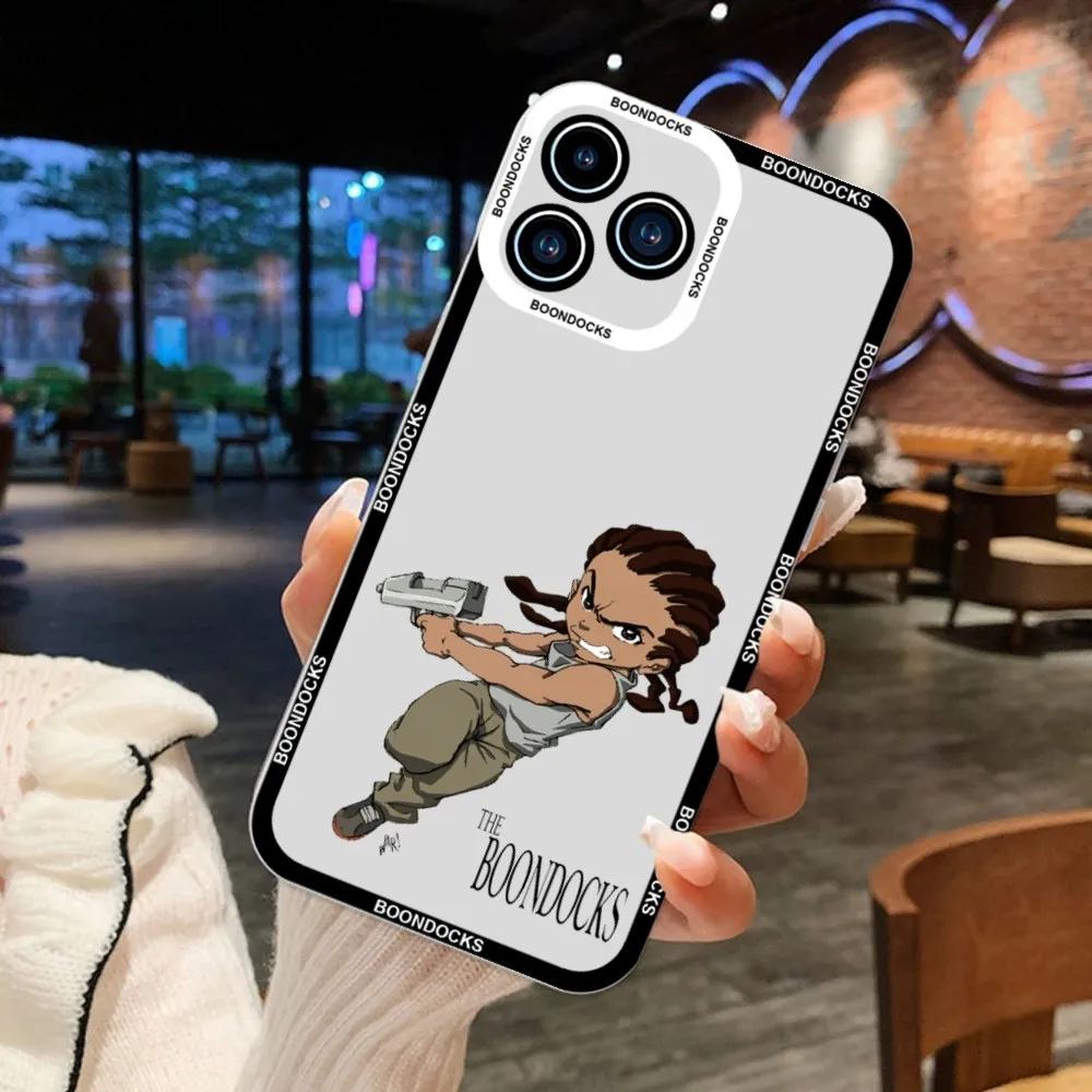 Cartoon The Boondocks Phone Case For iPhone 11 12 Mini 13 14 15Pro Max Transparent Shell