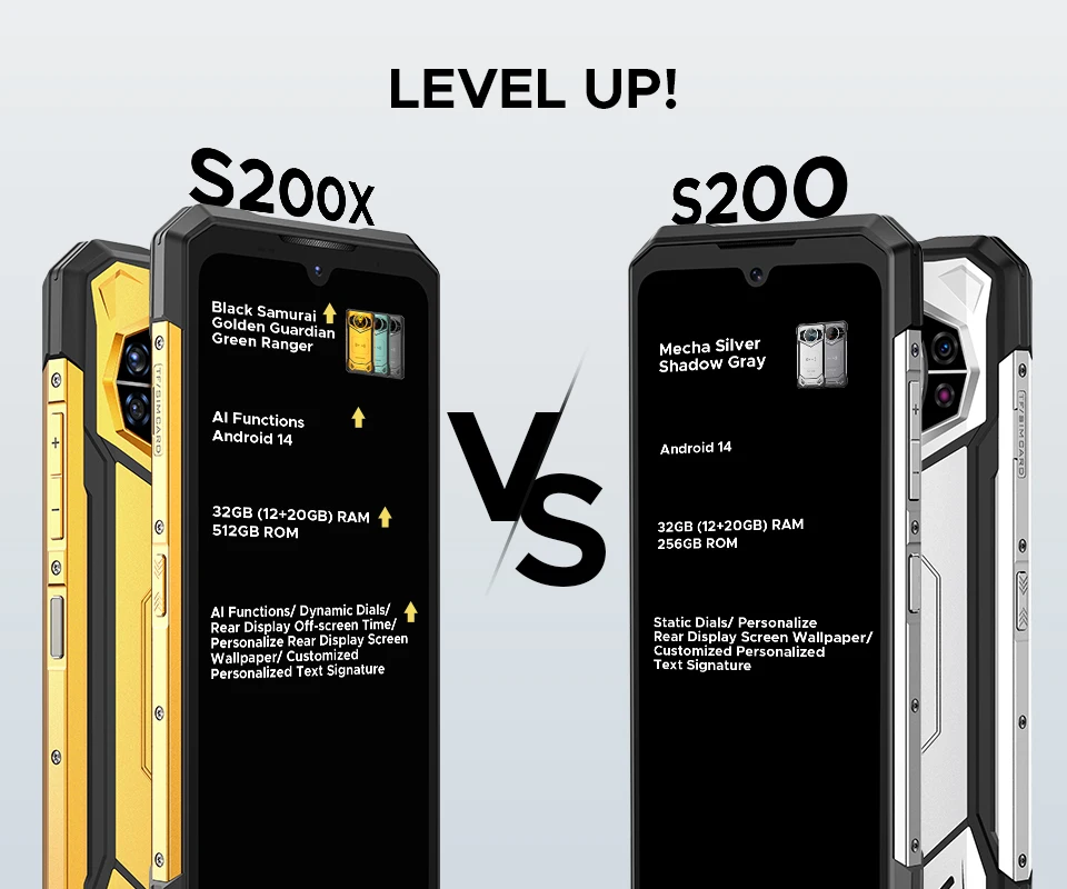 DOOGEE S200 Rugged Phone 5G Dimensity 7050 Octa Core 1.32" AMOLED Rear Display 12GB RAM+256GB ROM 100MP Camera 10100mAh 5G Phone