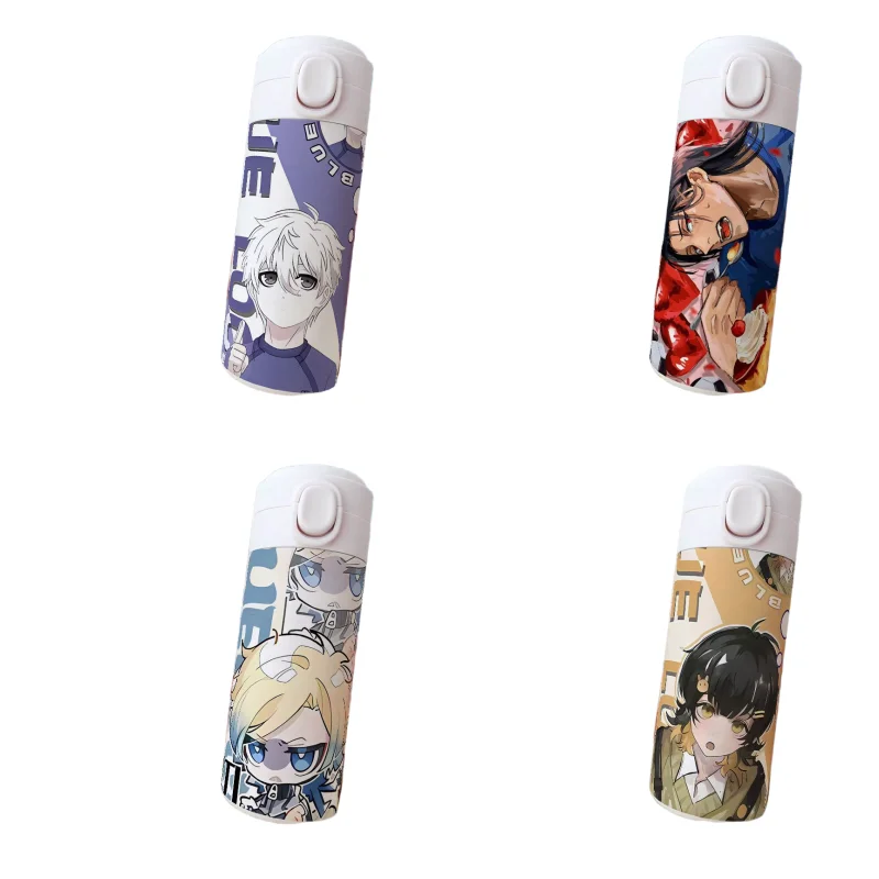 Tasse Thermos bidimensionnelle de grande capacité, serrure bleue Yoichi Isagi Meguru Seishiro Nagi, tasse d'eau légère et antidérapante, cadeau