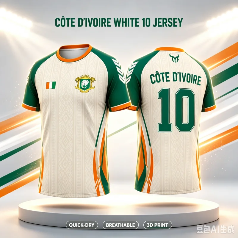 26-27 New Ivory Coast Fans Customized Casual Sports Fast Drying Breathable 3D Printed T-shirt for Family and Children's Wear