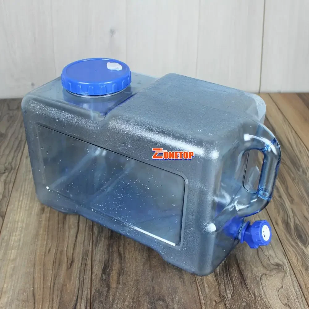 New Product Square Portable PC Plastic 1.5 2 2.5 3 4 5 Gallon Drinking Water Container With Tap