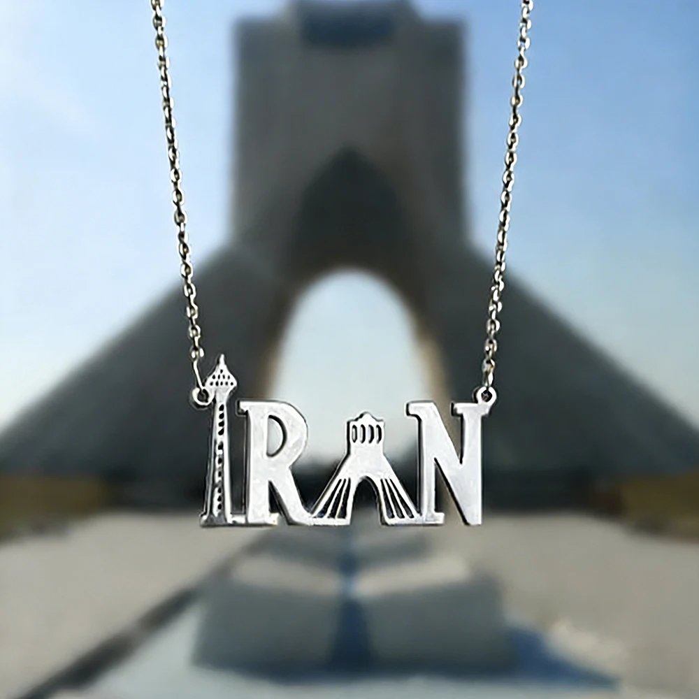 HIPEE Iran Necklace Stainless Steel Azadi Tower Necklace Milad Tower Jewelry Accessory