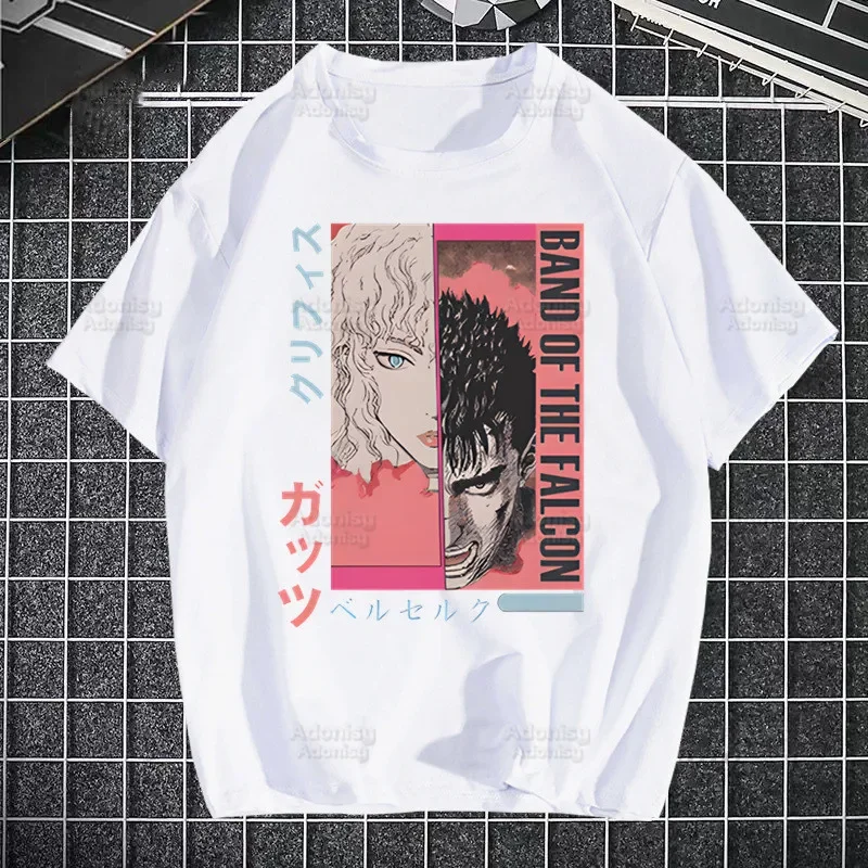 Berserk T Shirt Men Retro Guts Griffith Anime Swordsman Tops Tees Harajuku Japanese Manga Tshirt Streetwear Hip Hop T-shirts