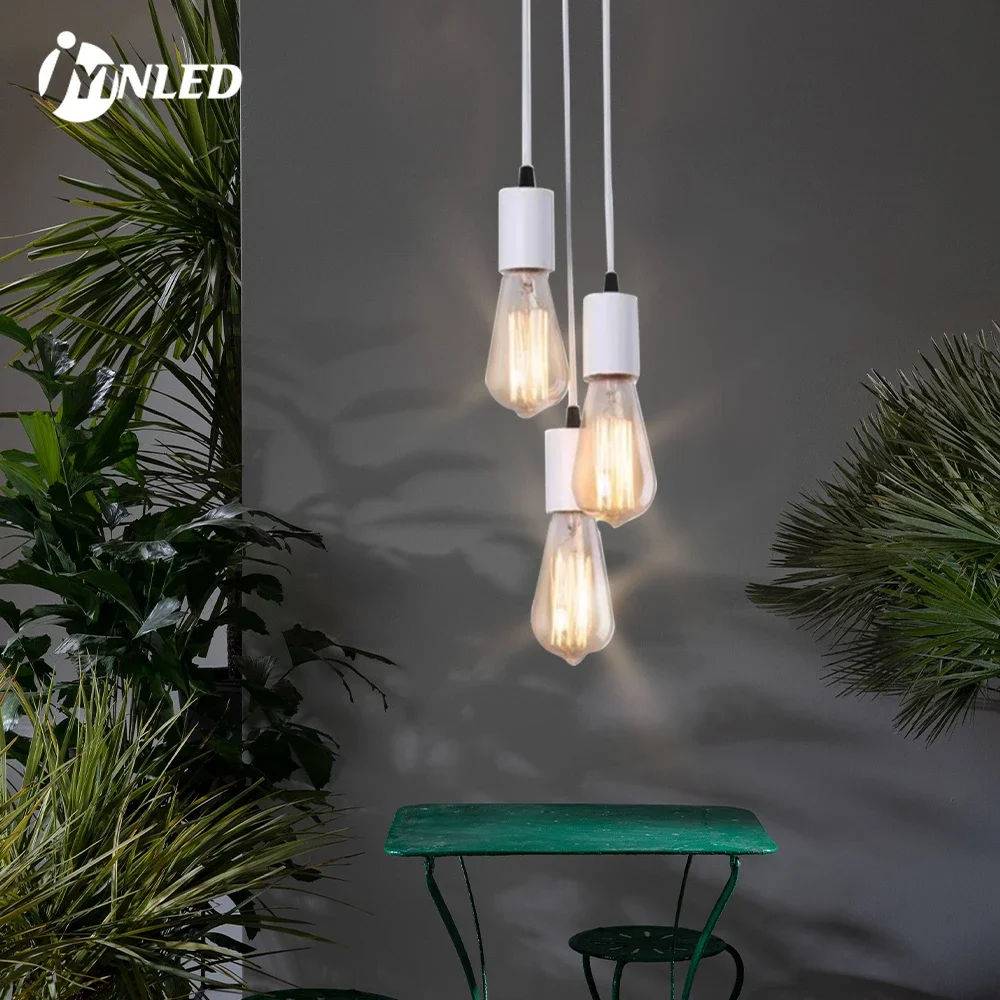 

Industrial Pendant Light E27 Base Vintage Style Black Cord Hanging Light Fixture for Kitchen Bedroom Home Corridor Studio Office