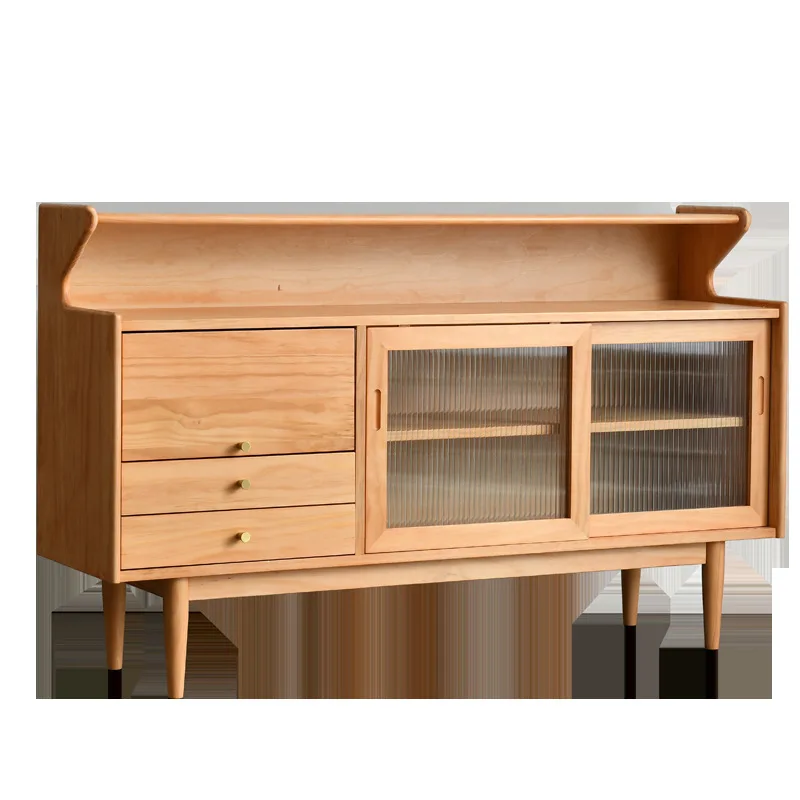 

Nordic solid wood dining side cabinet, household living room kitchen tea cabinet, kitchen log storage cabinet