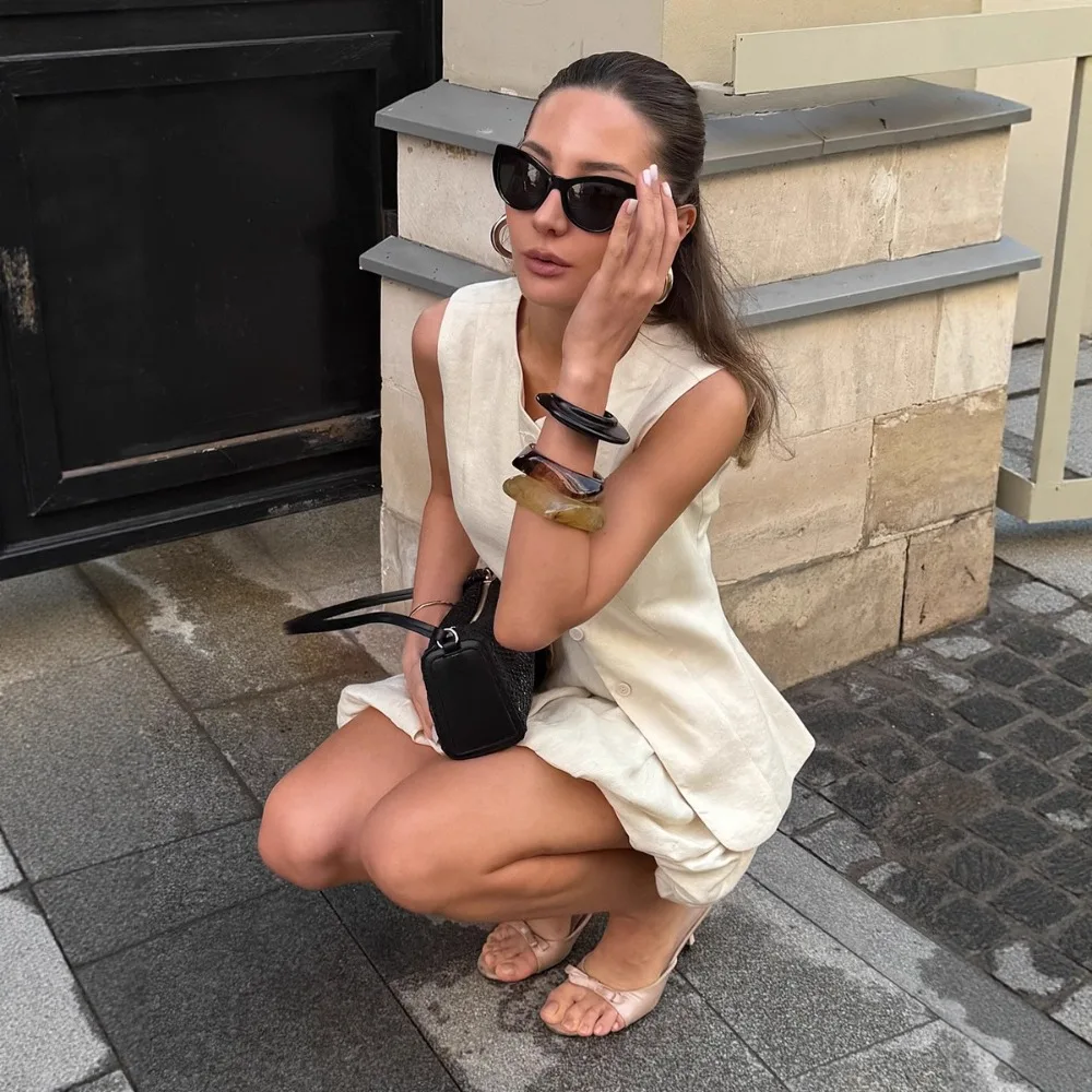 Sweet Cotton Vest Flower Bud Skirt Suit Spring and Summer Women Fashion Slim Fit Soft Single Breasted Top Casual Mini Skirt 2Pcs