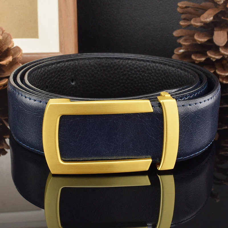 U letter belt men High Quality fashion luxury Waist strap Cowskin genuine leather designer ceinture homme Casual Waistband