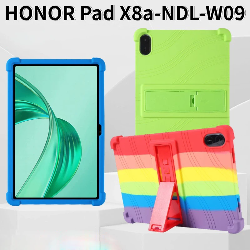 

Tablet Holder Case For Honor Pad X8a 11" Adjustable Kickstand Tablet Soft Case Funda Back Holder Stand Sticker Accessories Pouch
