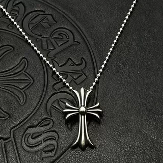 

S925 sterling silver trendy jewelry retro cross necklace premium autumn and winter sweater chain accessories