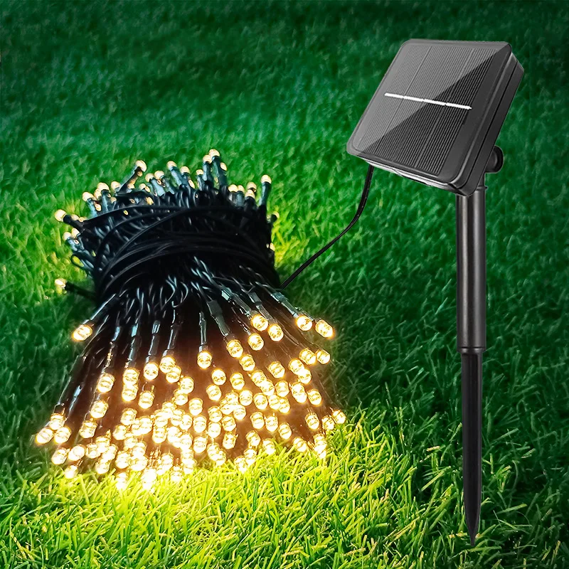 Solar String Fairy Light LED impermeabile Outdoor 5M/12M/22M Garland Street Lamp festone festa di natale per la decorazione del giardino