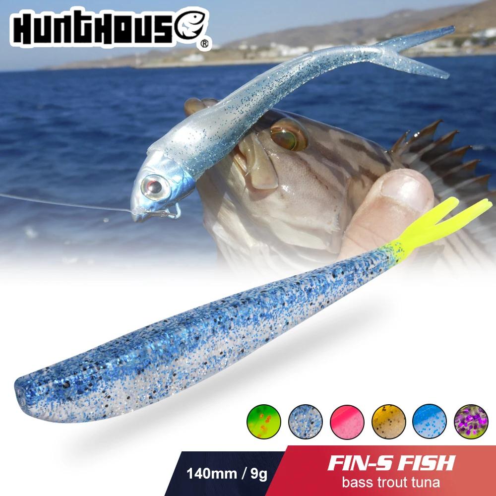 

Hunthouse Fishing Soft Lure Easy Shiner 140mm/9g Forktail Silicone Artificial Jigging Worm Swimbait Wobblers Baits For Texpose